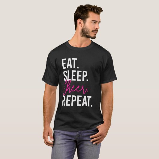 T-shirt Mangez Sleep Cheer Répéter Funny Cheerled (Devant entier)