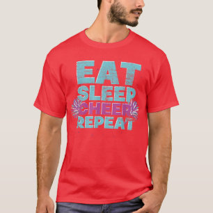 T-shirt Mangez Sleep Cheer Répéter Pom-pom girl Cheering C