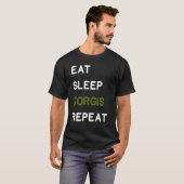 T-shirt Mangez Sleep Corgis Repeat Chien Maman (Devant entier)