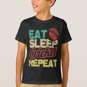 T-shirt Mangez Sleep Cricket Repeat - Cricketer Tsman Tsma