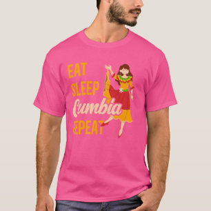 T-shirt Mangez Sleep Cumbia Répéter Merengue Bachata Valle