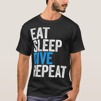 T-shirt Mangez Sleep Dive Répéter Diving Cadeau Cadeau