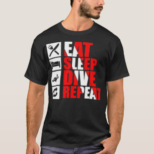 T-shirt Mangez Sleep Dive Répéter Funny Diving