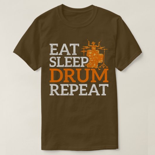 T-shirt Mangez Sleep Drum Répétez Musique Drums Cadeaux (Design devant)