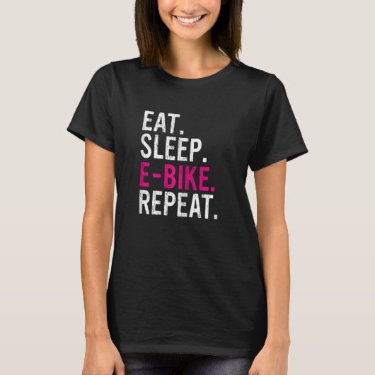 T-shirt Mangez Sleep E Vélo Répéter E MTB 4 (Devant)