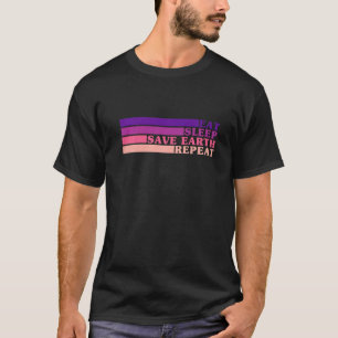 T-shirt Mangez Sleep Enregistrer la Terre Répéter Purple R