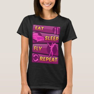 T-shirt Mangez Sleep Fly Répétez Aerial Yoga Soies