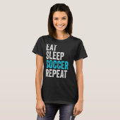 T-shirt Mangez Sleep Football Répéter Soccer Player Boy So (Devant entier)