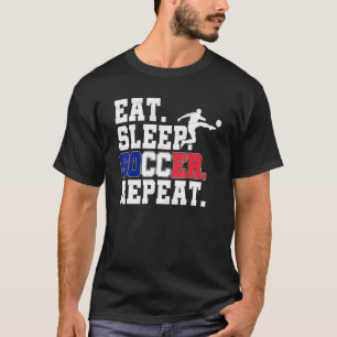 T-shirt Mangez Sleep Football Répéter Soccer Ventilateurs