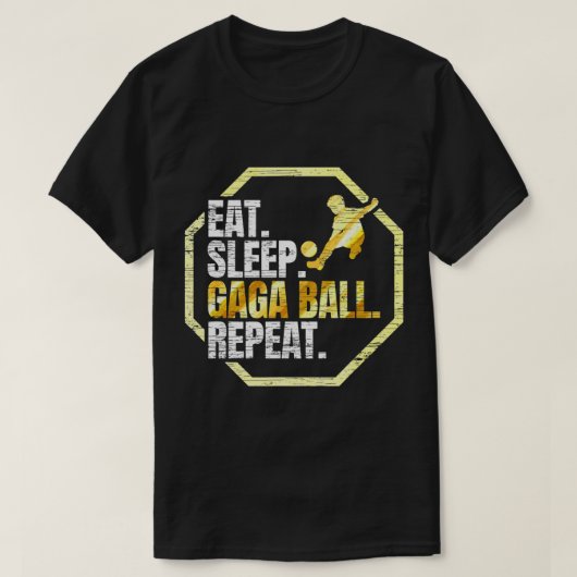T-shirt Mangez Sleep Gaga Ball Répéter (Design devant)