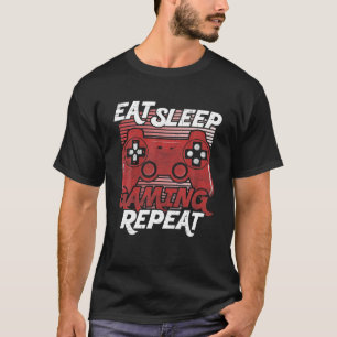 T-shirt Mangez Sleep Gaming Repeat Pro Gamers Cadeau