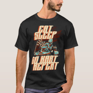 T-shirt Mangez Sleep Go Kart Repeat Go Kart Racing 1