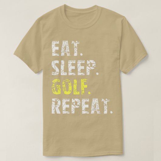 T-shirt Mangez Sleep Golf Repeat Funny Golf Cadeau (Design devant)