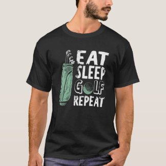 T-shirt Mangez Sleep Golf Répéter Golfer Vintage Golfing O