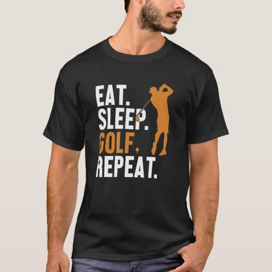 T-shirt Mangez Sleep Golf Répéter joueur Pro Golfer Golfin (Devant)