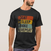 T-shirt Mangez Sleep Hike Répéter Retro 60s les années 70  (Devant)