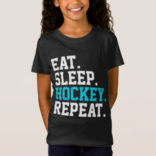T-Shirt Mangez Sleep Hockey Repeat -Amateurs de hockey