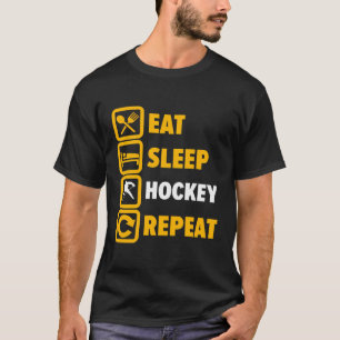 T-shirt Mangez Sleep Hockey Repeat - Joueur de hockey