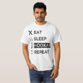 T-shirt Mangez Sleep Hookah Repeat, Amoureux Drôle Hookah (Devant entier)