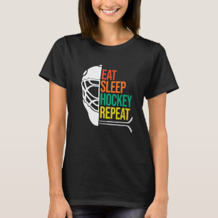 T-shirt Mangez Sleep Joueur de hockey sur glace Expert Ent