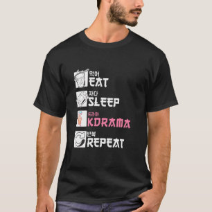 T-shirt Mangez Sleep Kdrama Répéter
