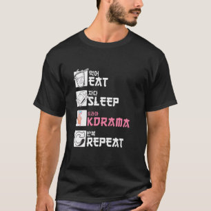 T-shirt Mangez Sleep Kdrama Répéter