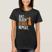 T-shirt Mangez Sleep Kendo Répéter Kata Kenjusu Shinai Sam (Devant)