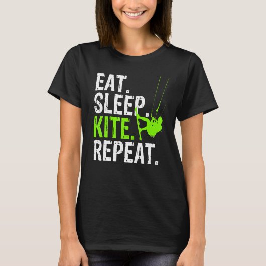 T-shirt Mangez Sleep Kite Repeat - Kitesurf (Devant)