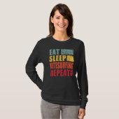 T-shirt Mangez Sleep Kite Surfing Répéter (Devant entier)