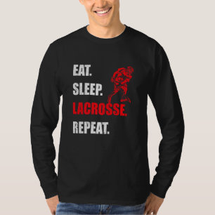 T-shirt Mangez Sleep Lacrosse Répéter Lacrosse Hommes Femm