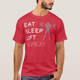 T-shirt Mangez Sleep Lift Répéter Weighting