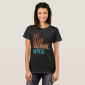T-shirt Mangez Sleep Macrame Répéter Funny Vintage (Devant entier)