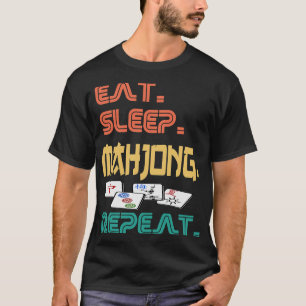 T-shirt Mangez Sleep Mahjong Répétez Fun Chinese Jewish Ti