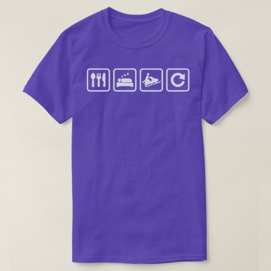 T-shirt Mangez Sleep Motoneige Répéter (Design devant)