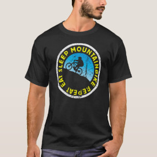 T-shirt Mangez Sleep Mountainbike Répéter Vélo MTB Mountai