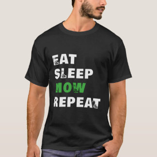 T-shirt Mangez Sleep Mow Répéter Funny Lawn Mowing Gardene
