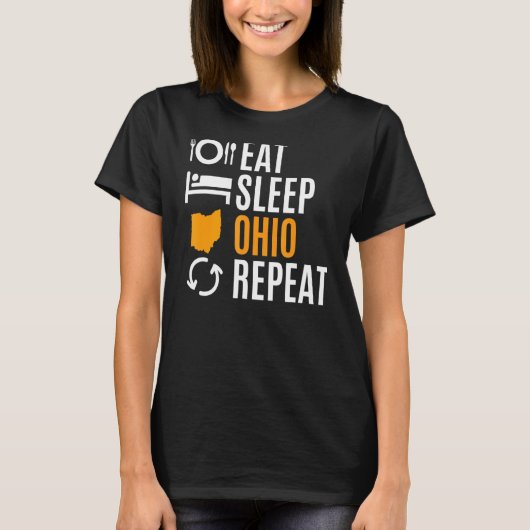 T-shirt Mangez Sleep Ohio Répéter (Devant)
