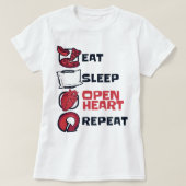 T-shirt Mangez Sleep Open Heart Répéter Catheter Open Hear (Design devant)