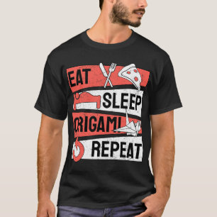 T-shirt Mangez Sleep Origami Répéter Papier pliant art