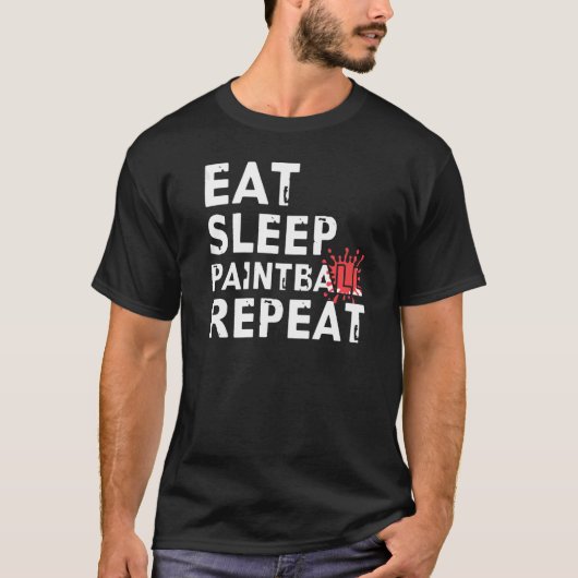 T-shirt Mangez Sleep Paintball Répéter pour Paintball (Devant)