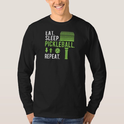 T-shirt Mangez Sleep Pickleball Répéter Funny Pickleball P (Devant)