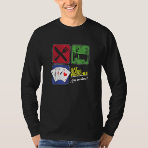 T-shirt Mangez Sleep Pinochle Joueurs Penochle Joueur Dice