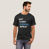 T-shirt Mangez Sleep Powershell Répéter Hommes Femmes T-sh (Devant entier)