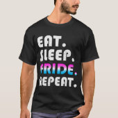 T-shirt Mangez Sleep Pride Répétez LGBTQ Drapeau Cis Fluid (Devant)
