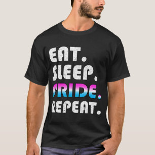 T-shirt Mangez Sleep Pride Répétez LGBTQ Drapeau Cis Fluid