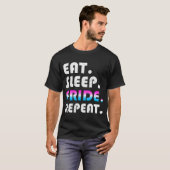 T-shirt Mangez Sleep Pride Répétez LGBTQ Drapeau Cis Fluid (Devant entier)