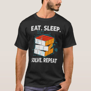T-shirt Mangez Sleep Résolvez Répéter Math Vitesse Cubing