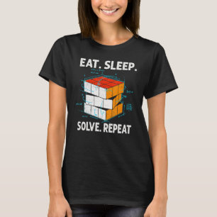 T-shirt Mangez Sleep Résolvez Répéter Math Vitesse Cubing