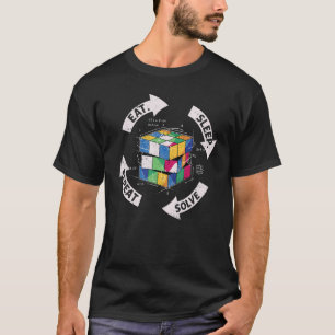 T-shirt Mangez Sleep Résolvez Répéter Math Vitesse Cubing 