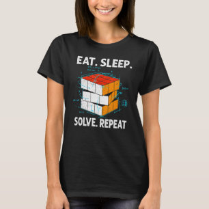 T-shirt Mangez Sleep Résolvez Répéter Math Vitesse Cubing